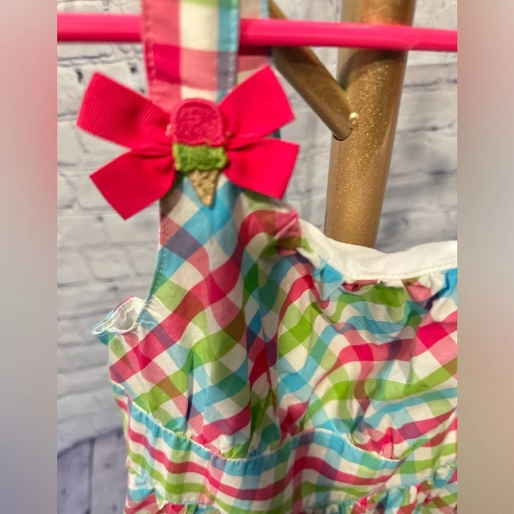 Gymboree size 9 Girl Plaid Ice Cream Sun Dress Spring Summer